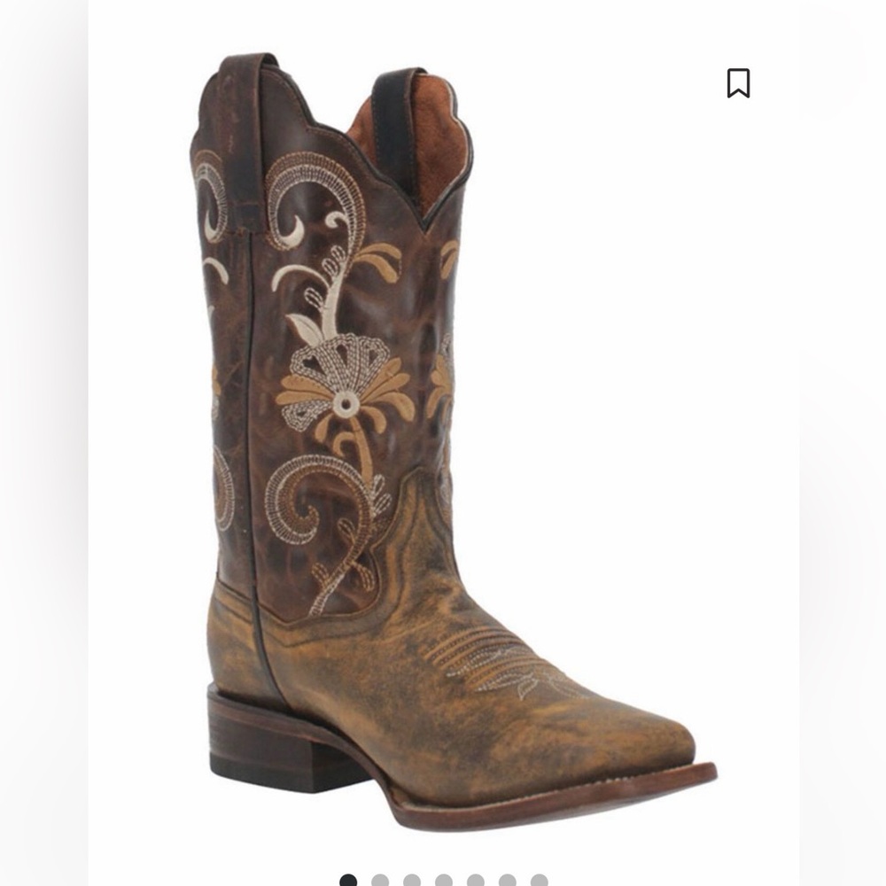 Dan Post Brown Floral Embroidered Western Boots